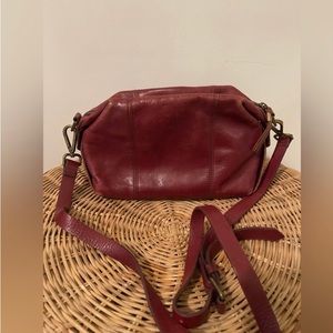 Madewell Mini Glasgow Satchel Red Wine Genuine Leather Crossbody Bag